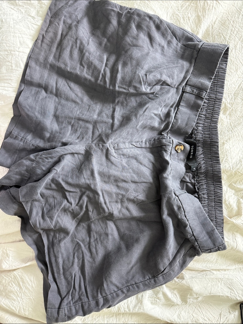 torrid Gray Elastic-Waist Bermuda Shorts